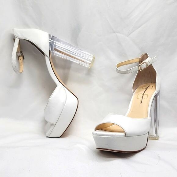 JESSICA SIMPSON-PISILA-2-HEELED LEATHER■SANDAL ANKLE STRAP- ■NWOB■ 💎LADIES 8💎 - Picture 12 of 16